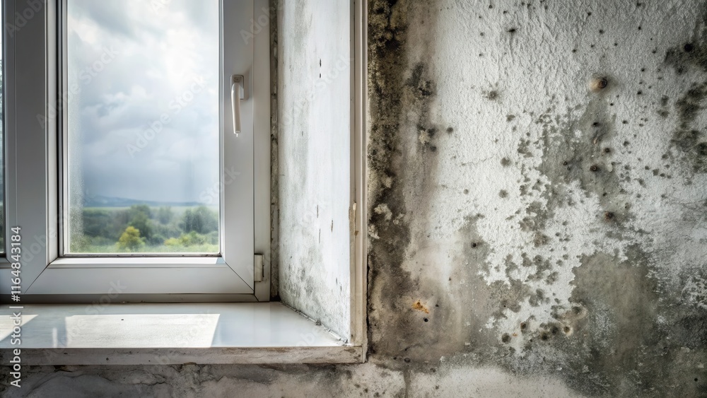 Windowsill Mold Damage Showing Extensive Water Damage and Fungal Growth Windowsill Mold Damage Showing Extensive Water Damage and Fungal Growth