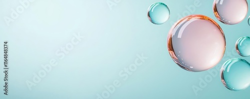 Wallpaper Mural Droplets abstract background concept. Abstract design featuring colorful bubbles on a soft gradient background. Torontodigital.ca