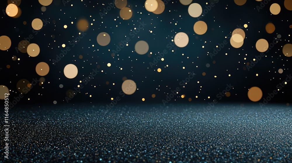 Sparkle abstract background concept. Elegant bokeh background with golden circles on a dark surface for creative projects. Sparkle abstract background concept. Elegant bokeh background with golden circles on a dark surface for creative projects.