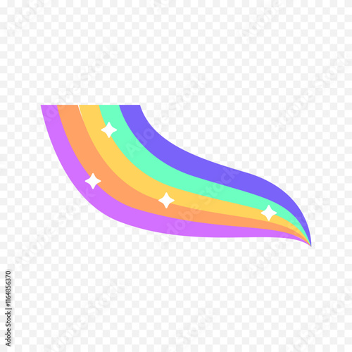 Hand drawn rainbow element. Boho rainbow hand drawn illustration