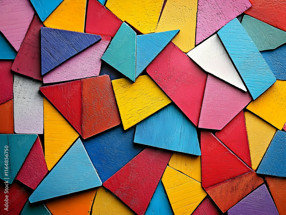 Colorful Wooden Triangle Abstract Illustration Colorful Wooden Triangle Abstract Illustration