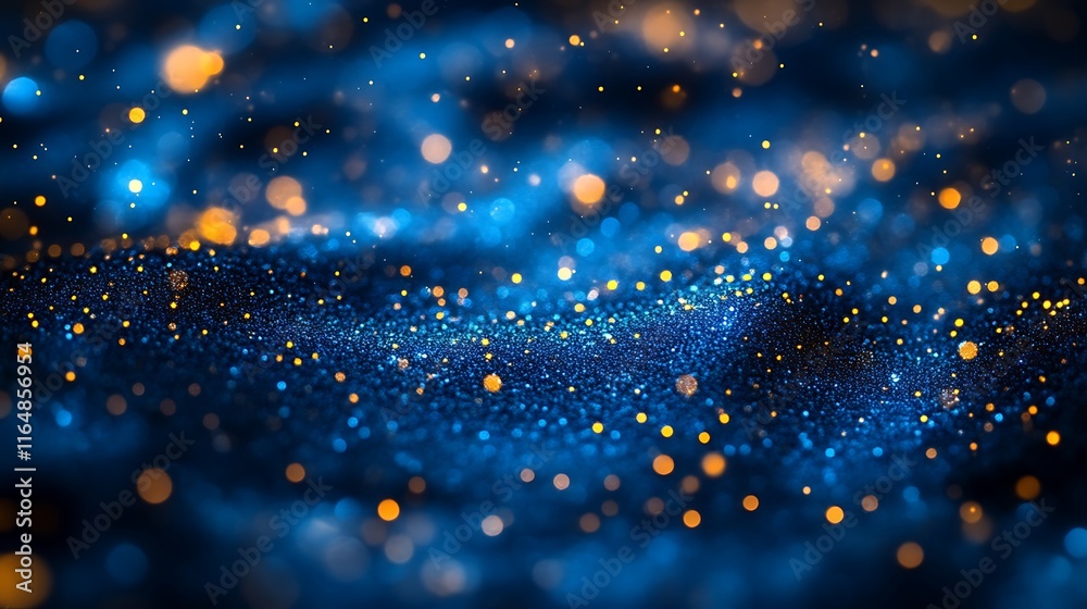 Obraz premium Abstract Blue and Gold Glitter Sparkle Background