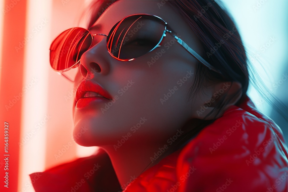 Ethereal Red Minimalism: A Hyper-Realistic Vision Ethereal Red Minimalism: A Hyper-Realistic Vision