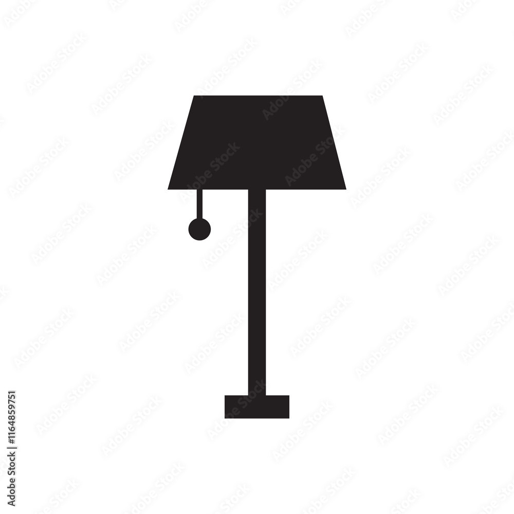 Floor lamp vector icon.vector flat black simple illustration for web and app..eps Floor lamp vector icon.vector flat black simple illustration for web and app..eps