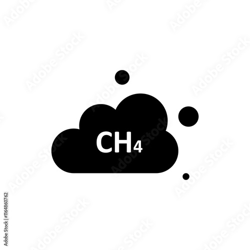 Methane emissions reduction icon, vector flat black simple illustration for web and app..eps