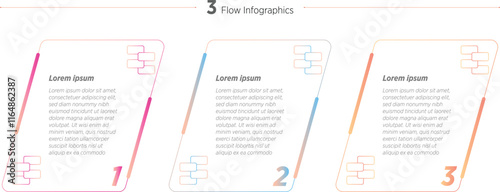 Colorful 2 step infographic template vector element, connecting Business technology process