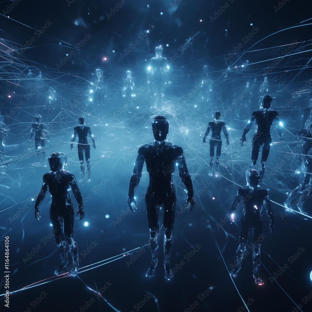 Fototapeta premium AI robot and digital world