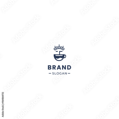logo combination of a cup of coffee and a smiling king