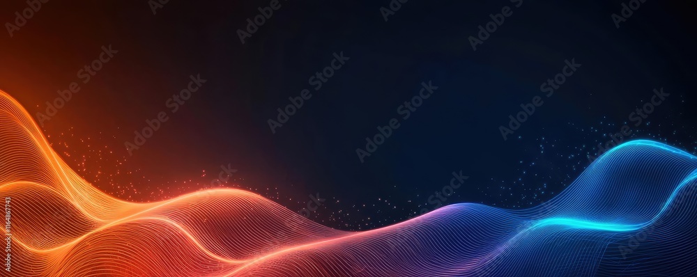 Fototapeta premium Fireworks abstract background idea. Abstract wave lines in vibrant colors creating a dynamic and energetic background.