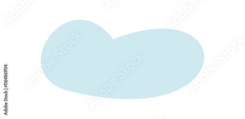 A blue cloud character with a flat and simple style. This charming illustration presents a cheerful cloud in the sky. It creates playful atmosphere, ideal for childrens art and joyful designs.