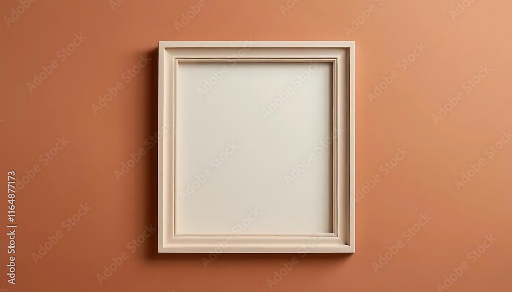 White Frame on an Orange Wall Background White Frame on an Orange Wall Background