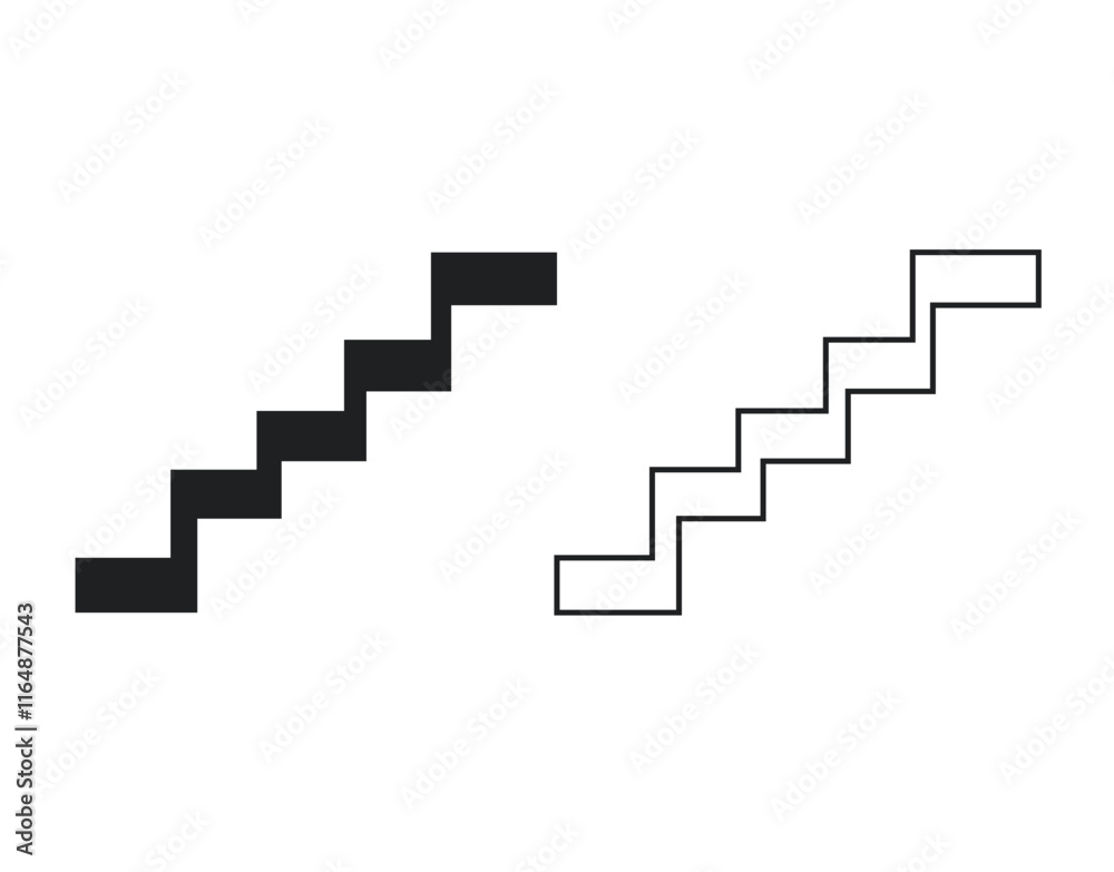 Stair icon set vector sign simply isolated. Stair icon set vector sign simply isolated.