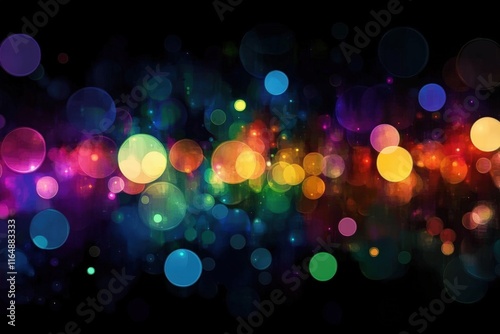 Abstract Colorful Lights with Bokeh Effect Creating a Vivid Background for Creative Projects and Digital Artwork