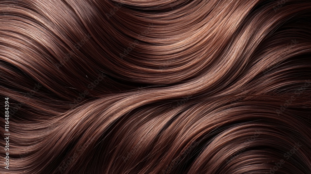 Fototapeta premium Luxurious flowing brown hair texture