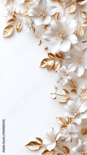 background with flowers and ribbon