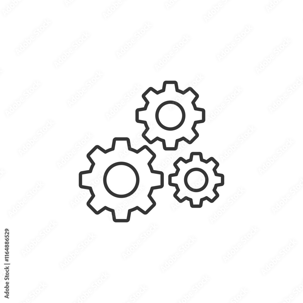 Gear line icon. Simple outline style. Two, three, technology, service, wheel concept. Vector illustration isolated. SVG Gear line icon. Simple outline style. Two, three, technology, service, wheel concept. Vector illustration isolated. SVG
