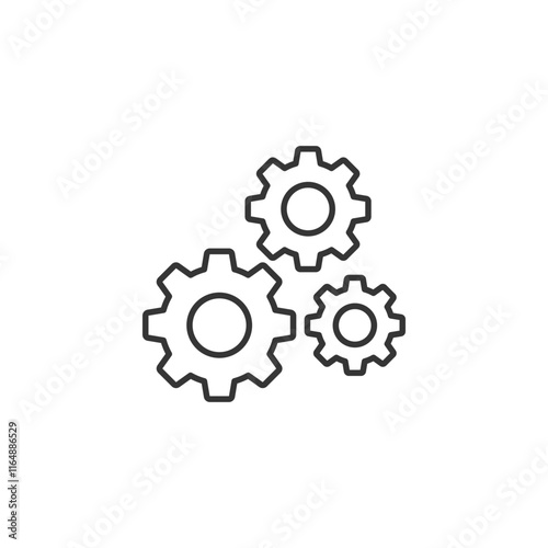 Gear line icon. Simple outline style. Two, three, technology, service, wheel concept. Vector illustration isolated. SVG