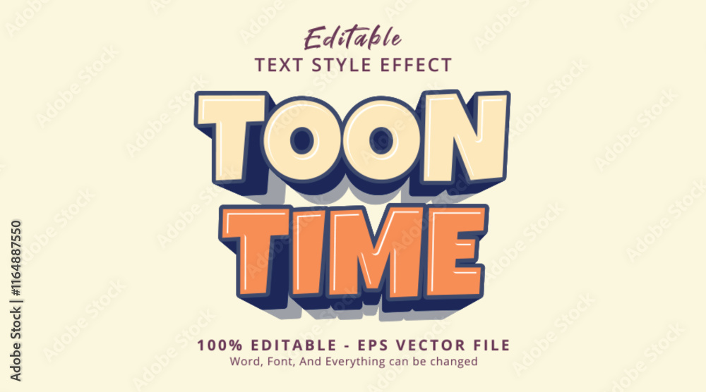 Obraz premium Toon Time Editable Text Effect