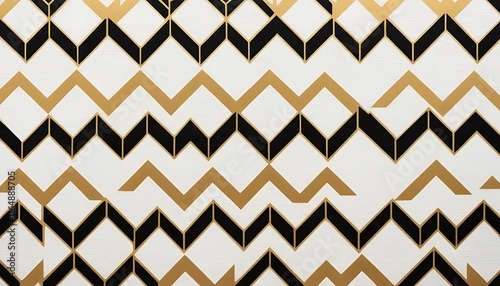 Abstract Geometric Pattern with Black Gold and White