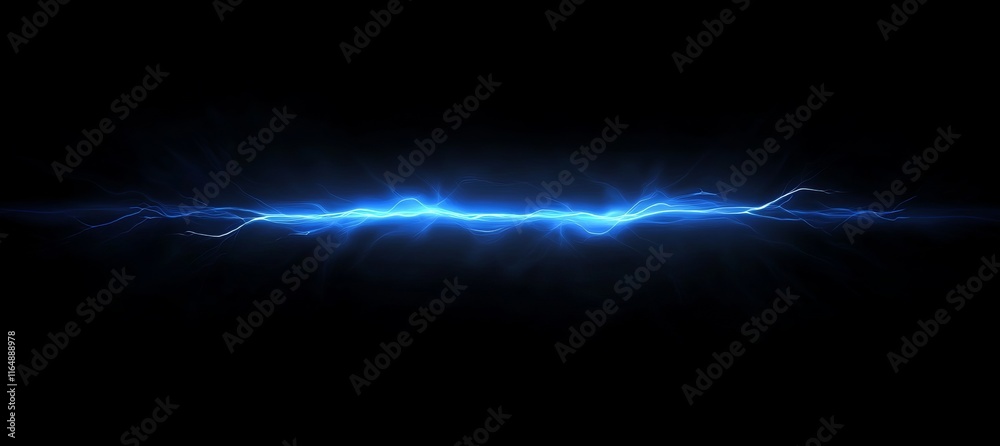 Fototapeta premium Abstract blue energy wave on black background. (1)
