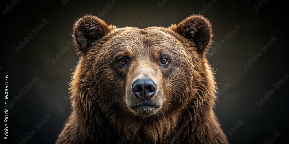 A Majestic Brown Bear Portrait Powerful Gaze and Luxurious Fur A Majestic Brown Bear Portrait Powerful Gaze and Luxurious Fur