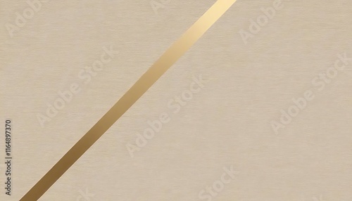 Beige Textured Background With Diagonal Gold Stripe photo