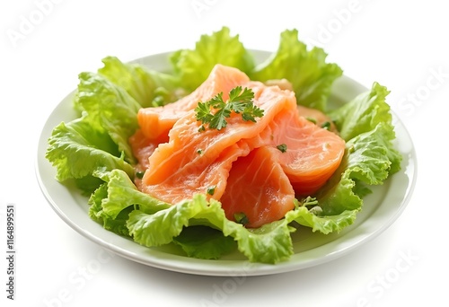 Salmon, avocado and salad. Healthy eating