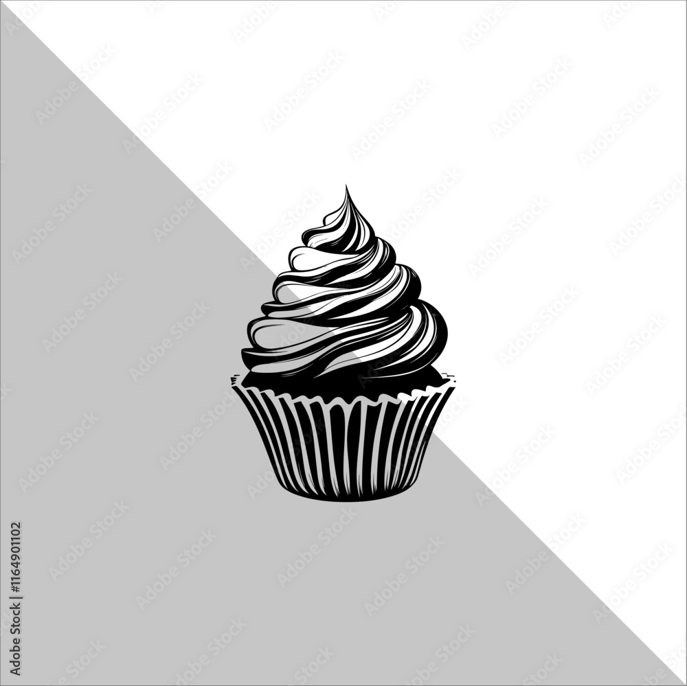 Cupcake Silhouette Vector illustration. Flat cupcake silhouette illustration. Cupcake Silhouette Vector illustration. Flat cupcake silhouette illustration.
