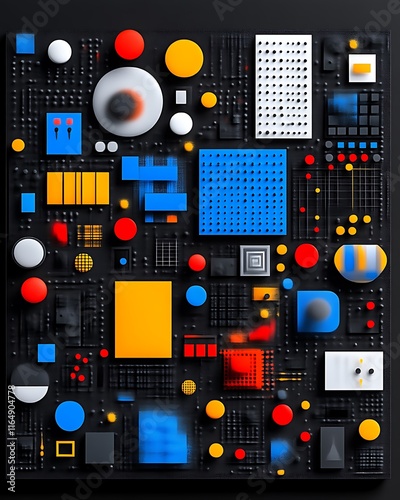 Abstract Geometric Colorful Shapes Design Composition