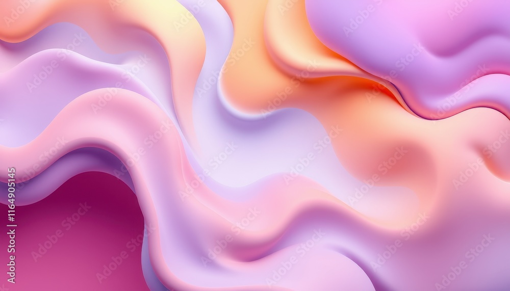 Obraz premium Abstract Pastel Wave Forms Soft Color Background