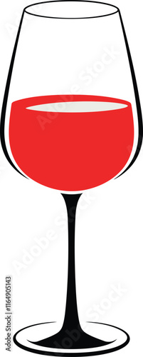 A glass of red wine vector 