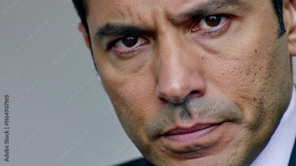 Angry businessman, looking directly at the camera with an intense expression, as if in the middle of a heated argument. Tension and frustration are evident, 4K and 8K quality. Angry businessman, looking directly at the camera with an intense expression, as if in the middle of a heated argument. Tension and frustration are evident, 4K and 8K quality.
