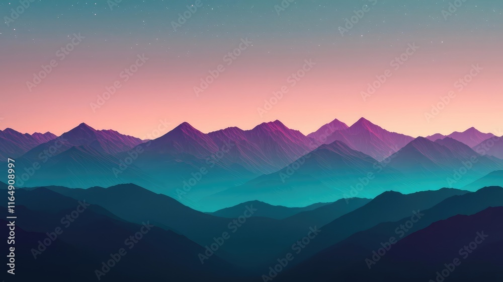 Starry abstract background concept. Breathtaking mountain scenery at dusk with vibrant colors and serene atmosphere. Starry abstract background concept. Breathtaking mountain scenery at dusk with vibrant colors and serene atmosphere.