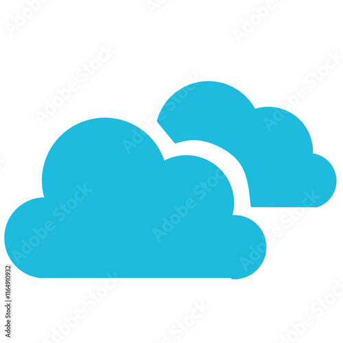 Blue cloud illustrations. Vector of cartoon clouds in flat design.Cloud.