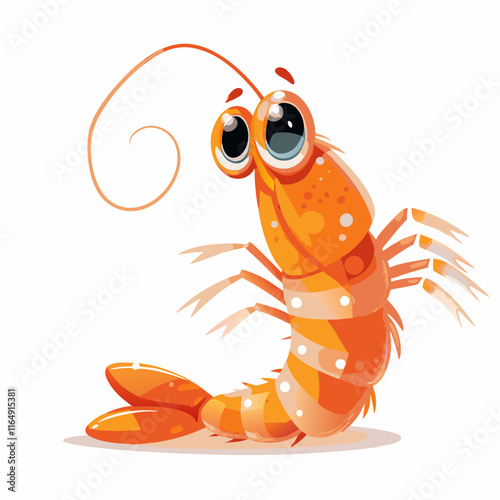 Beautiful carton shrimp full-body