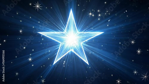 Wallpaper Mural Bright glowing star radiates light amidst a dazzling night sky filled with twinkling stars Torontodigital.ca