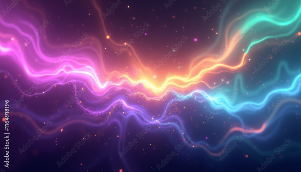 Obraz premium Vivid Multicolor Aurora Light Waves