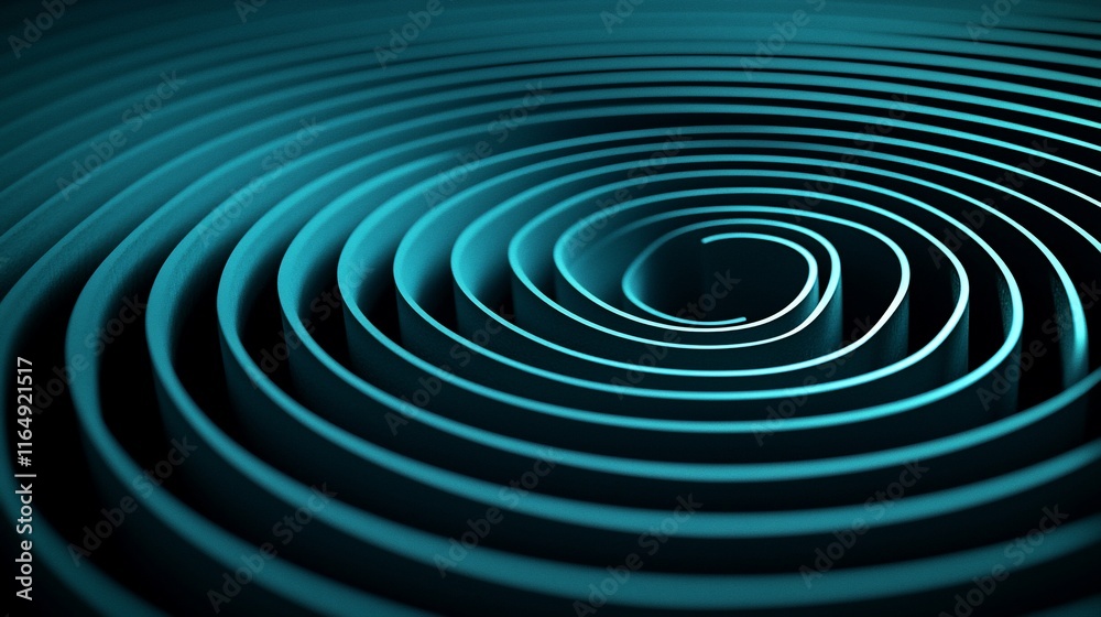 Abstract teal spiral vortex. Abstract teal spiral vortex.