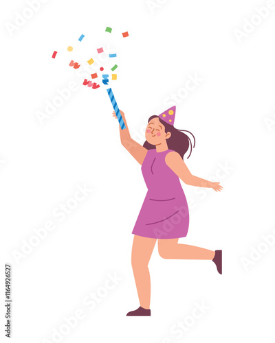 cheerful woman celebrating