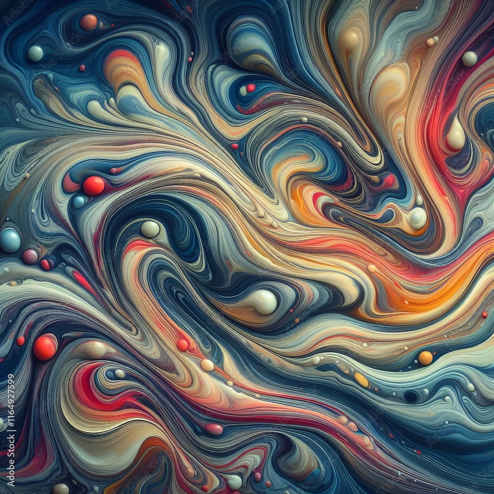 Fototapeta premium Liquid Marble Effect A swirling blend of colors resembling liqui