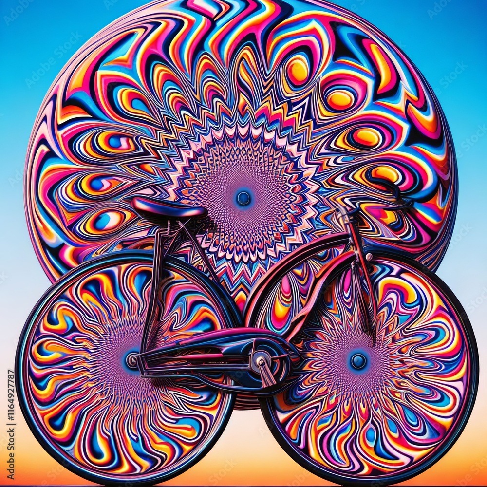Lomography Op Art A vibrant distorted bike creating an optical i Lomography Op Art A vibrant distorted bike creating an optical i
