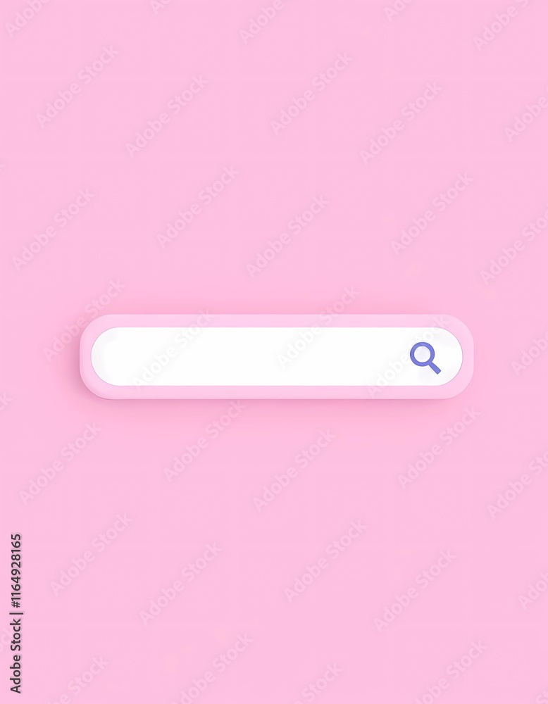 3D icon empty pastel color background.empty search bar.minimalist colorful design.3D rendering 3D icon empty pastel color background.empty search bar.minimalist colorful design.3D rendering