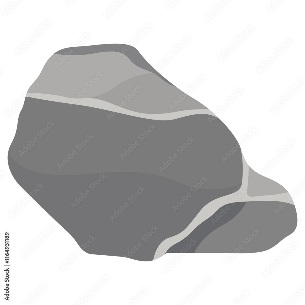 Big Rock Stone Isolated on White Background. Vector Illustration in Cartoon Design. Big Rock Stone Isolated on White Background. Vector Illustration in Cartoon Design.