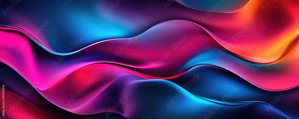 Fototapeta premium Cosmic abstract background concept. Vibrant waves of color flowing in an abstract design for modern backgrounds.