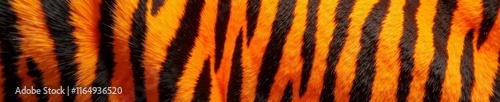 Vibrant orange and black striped tiger fur texture background with intricate patterns , fur, background