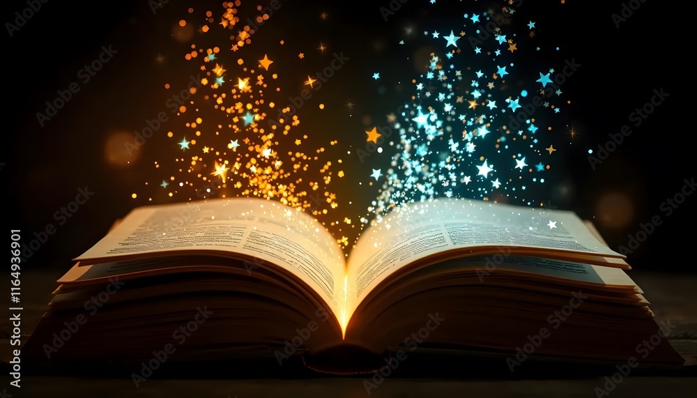 Open Book: Magical Stardust and Enchanting Glow Open Book: Magical Stardust and Enchanting Glow