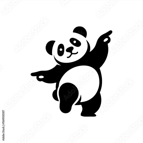 cute happy panda bear dance	
