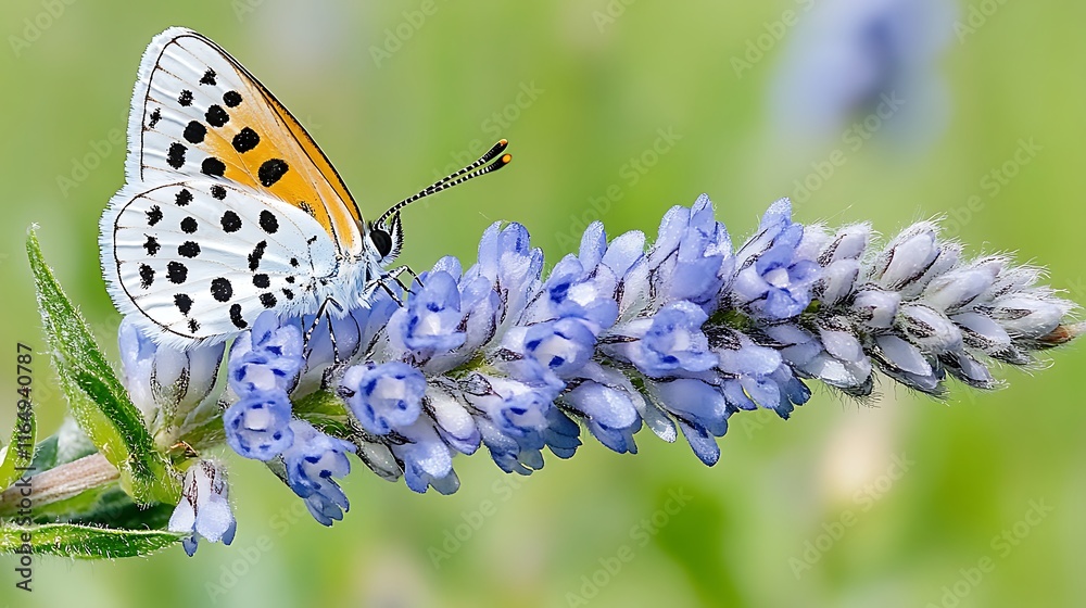 Obraz premium Butterfly on Lavender Flower Macro Photography Nature Close up