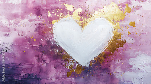 textured watercolor background in pastel pink with white heart