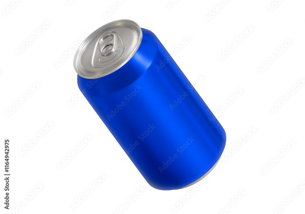 Blue soda aluminum can, transparent background Blue soda aluminum can, transparent background